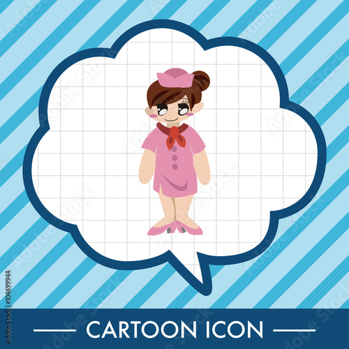 flight attendants theme elements vector,eps