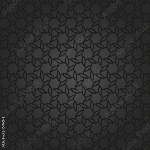 Geometric dark ornament with black grill. Seamless pattern for wallpapers and backgrounds © Fine Art Studio