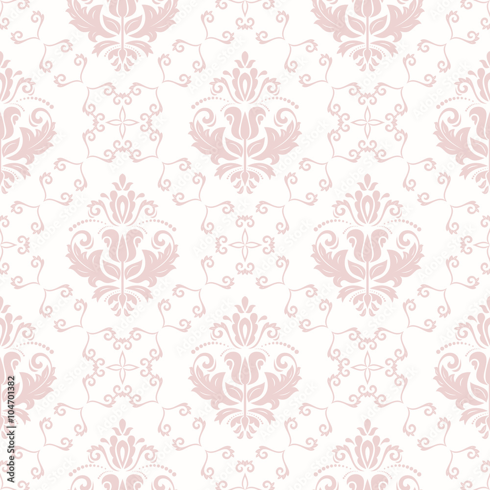 Oriental classic ornament. Seamless abstract light pink pattern Oriental classic ornament. Seamless abstract light pink pattern