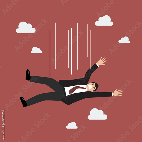 Businessman falling