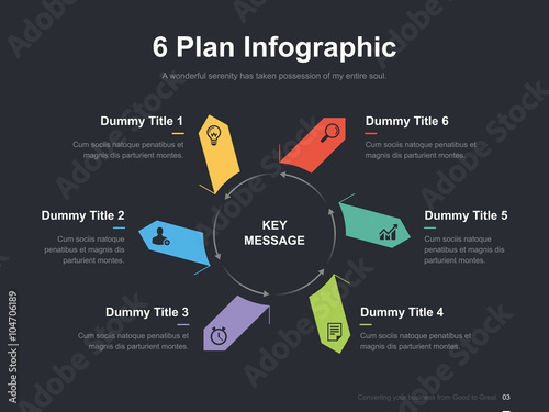 Flat business presentation vector infographic slide template with diagram