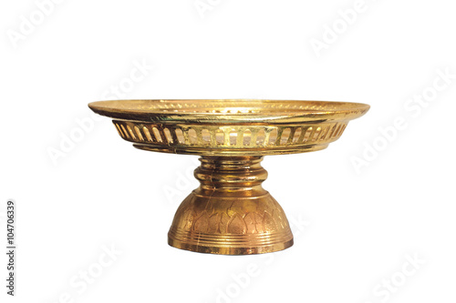 Gold Tray on white background