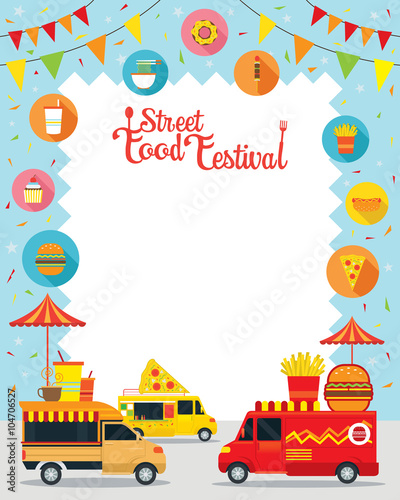Food Truck, Street Food Festival Poster, Frame, Food and Drink, Burger, Pizza