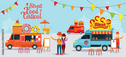 Food Truck, Street Food Festival, Food and Drink, Dessert, Steak, Burger