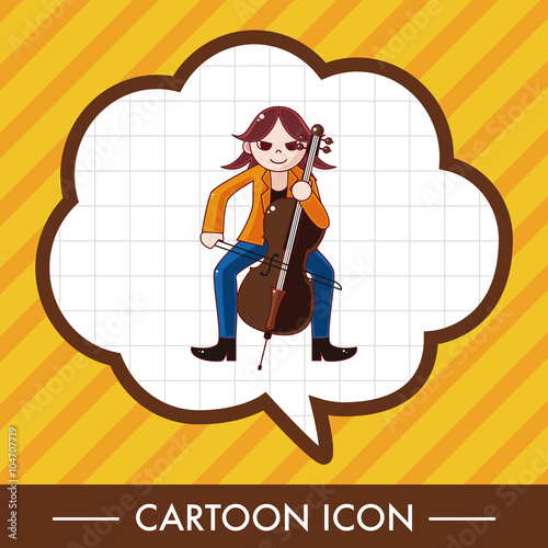 character musician cellist theme elements