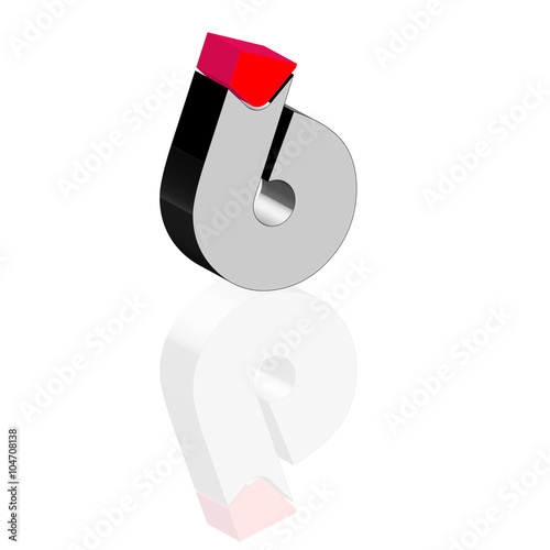 6 Strich rot 3d