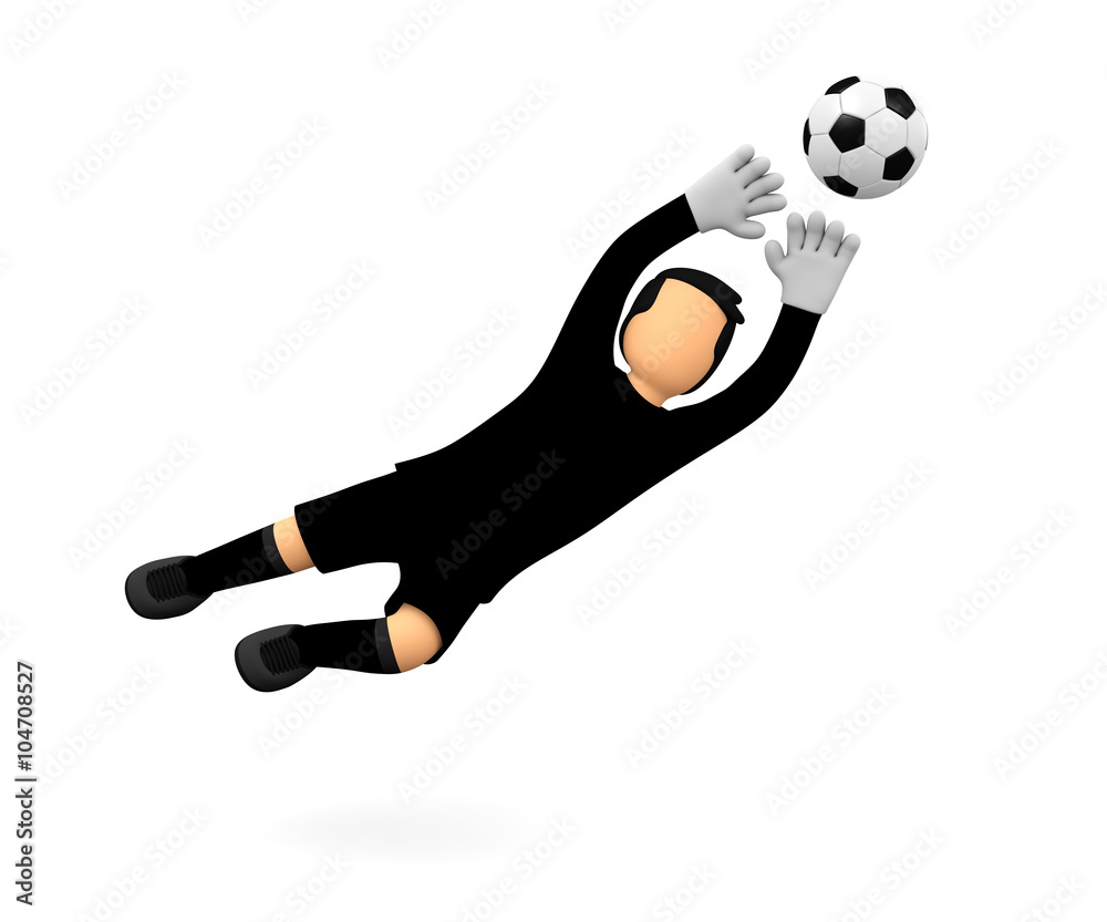 Torwart mit schwarze Trikot fängt den Ball Stock-Illustration | Adobe Stock