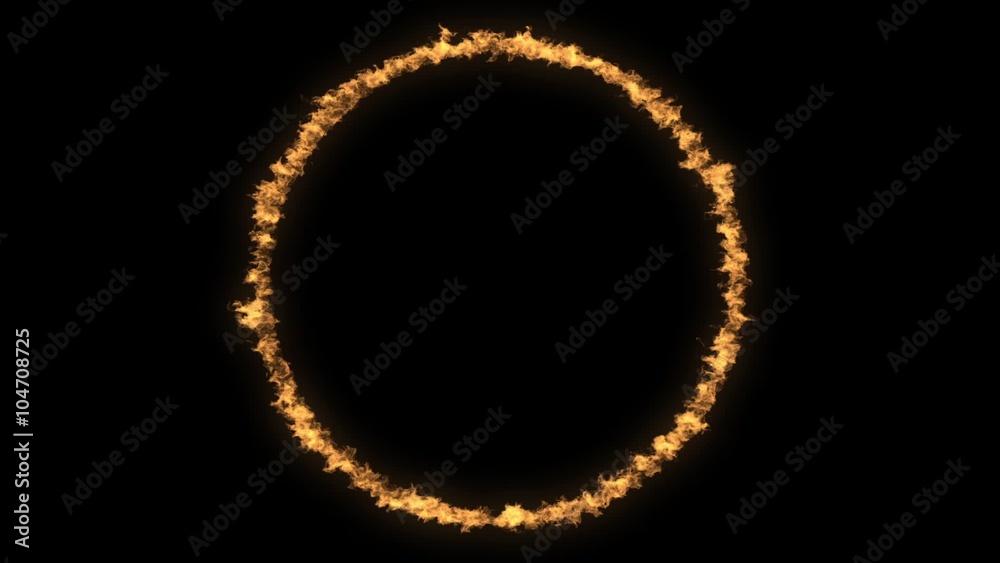 Fire circle from above on black background. CG Fire circle from above on black background. CG