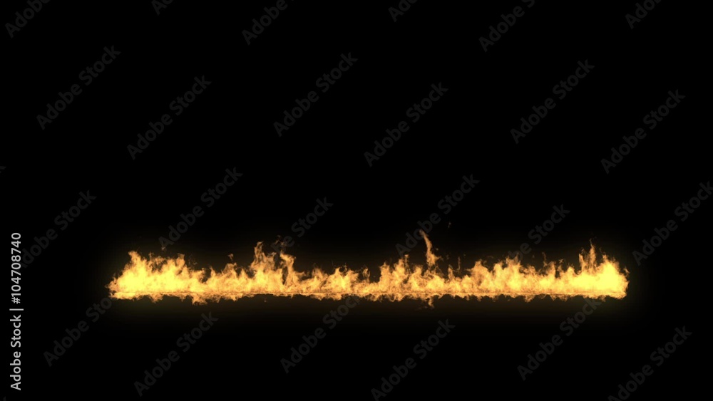 Fire line on black background. CG Stock Video | Adobe Stock