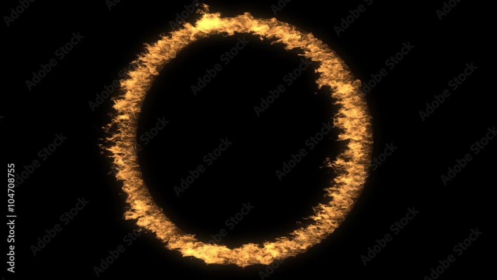 Fire circle from above on black background. CG Fire circle from above on black background. CG