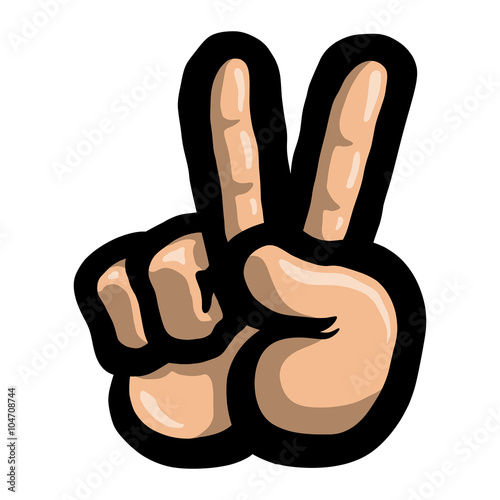 Peace Sign Hand Gesture vector icon