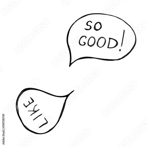 Set of doodle speech bubble on white background, vector illustration