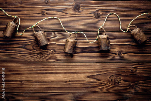 oriental background with ethnic indian wind chime