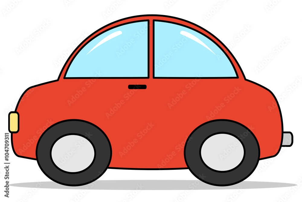 red cartoon car vector illustration