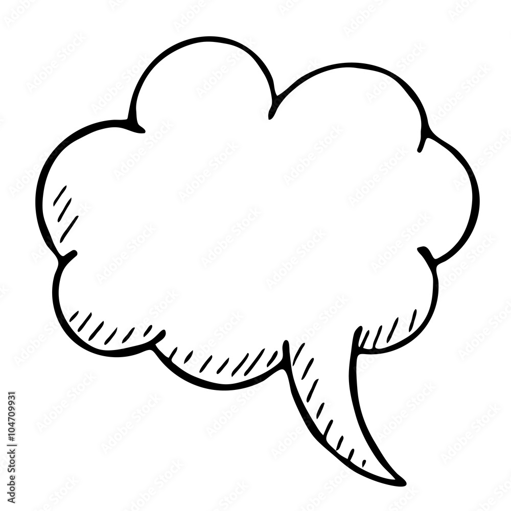 Vector doodle isolated speech bubble on white background Vector doodle isolated speech bubble on white background