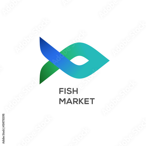 Logo of fish market, label and badge