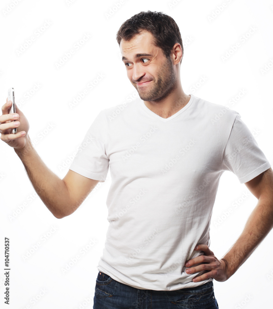 young man making photo of himself young man making photo of himself