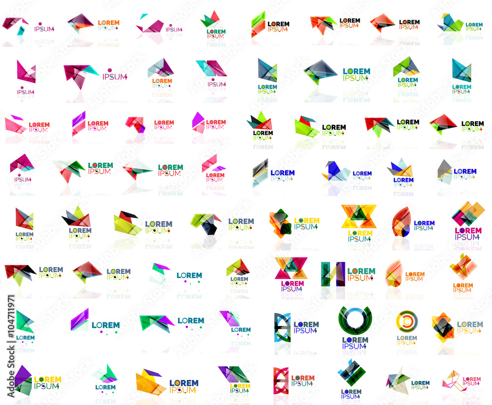Naklejka premium Mega set of geometrical abstract logos