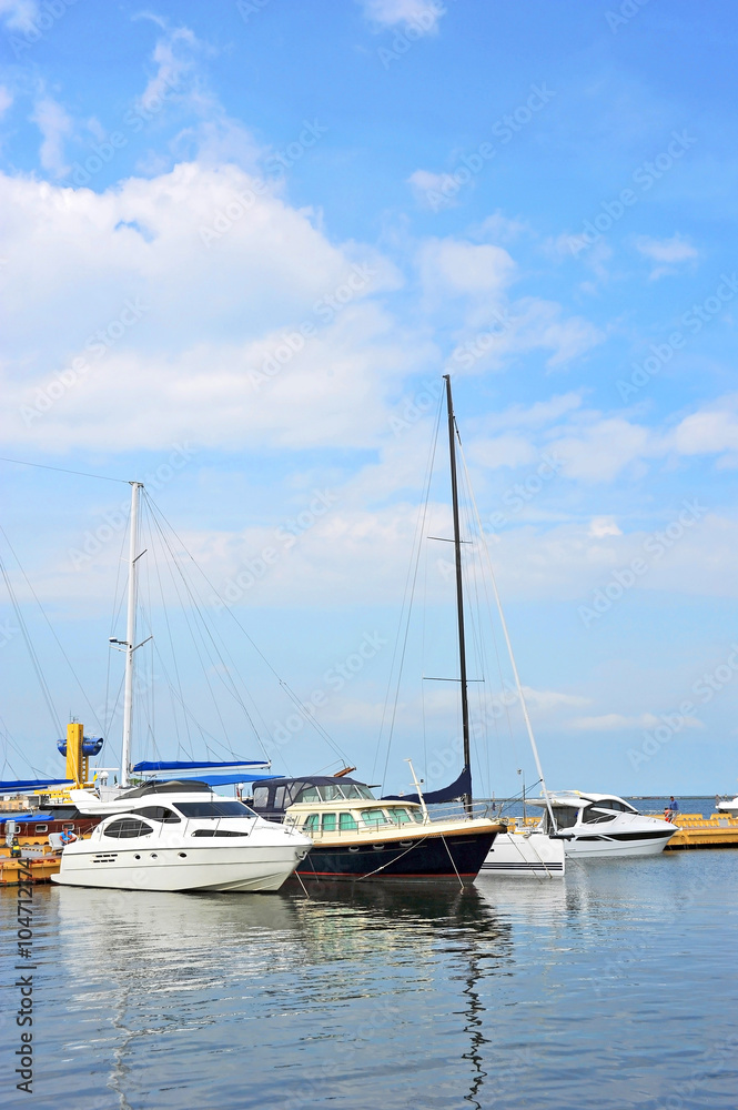 Motor yacht in jetty