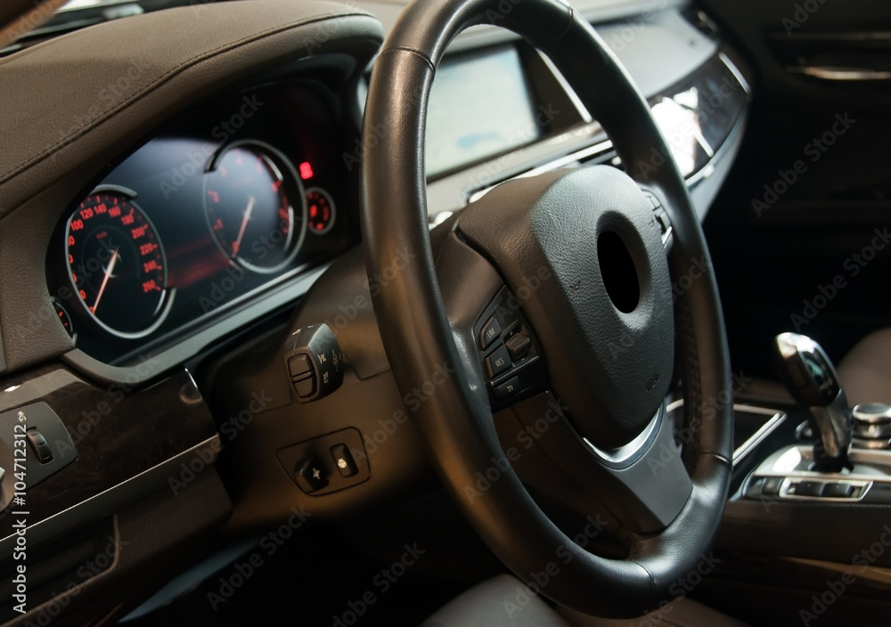 Dark luxury car Interior 