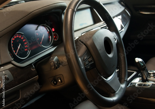 Dark luxury car Interior  © gargantiopa