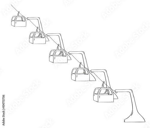 sketch of the cableway