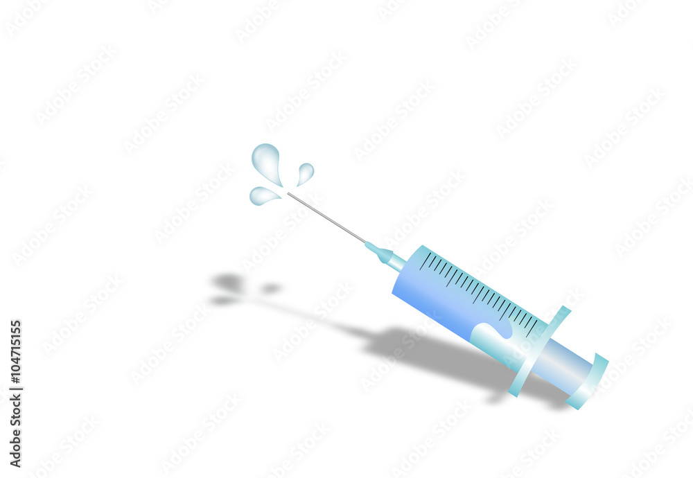Injection illustration with fluid Injection illustration with fluid