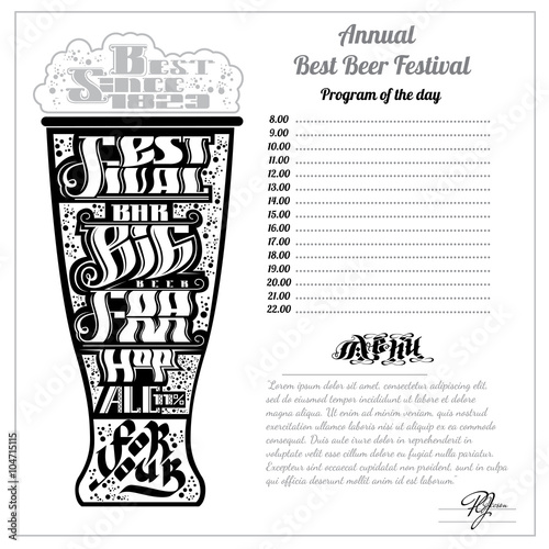 Beer menu background with price and program of the day