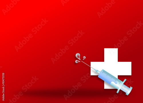 Injection with cross on background © sidliks