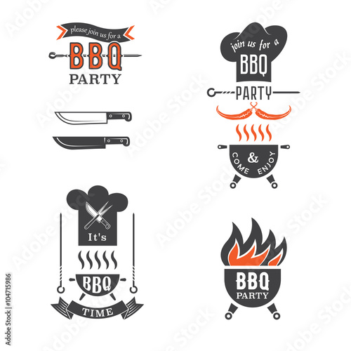 BBQ party invitation card elements