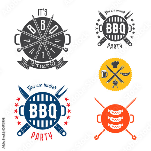 BBQ party invitation card elements