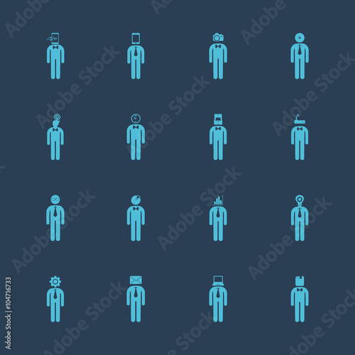assembly of people silhouettes stick figure
