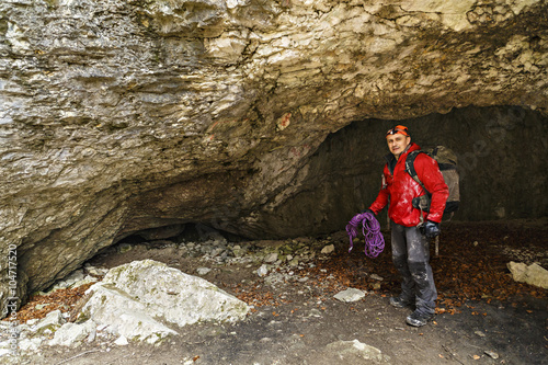 man ready to explore a cave caver © czamfir