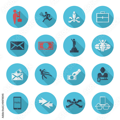 Collection set of flat icons business theme