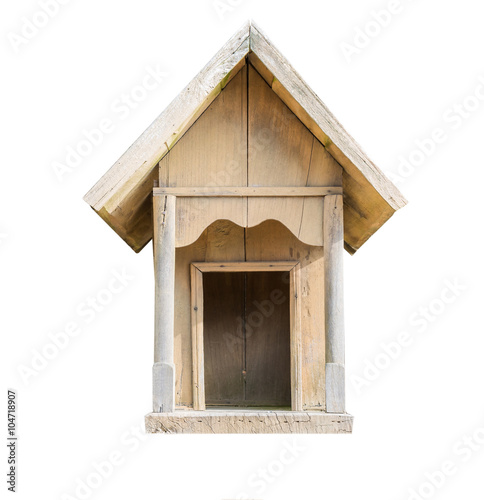 Small wooden house isolated on white.