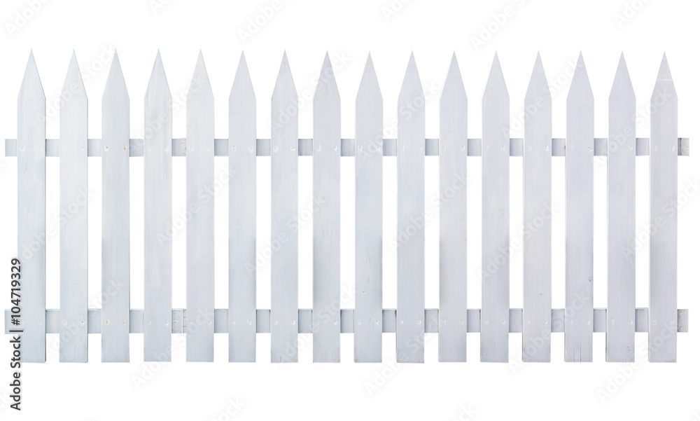 White wooden country style fence isolated. Object with clipping White wooden country style fence isolated. Object with clipping
