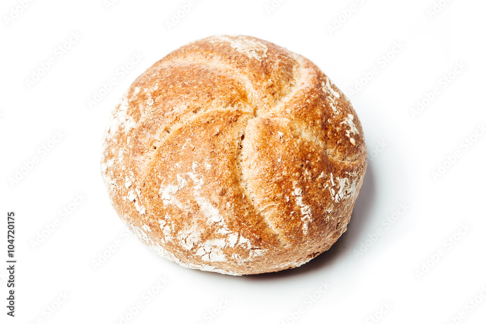 Weizen Vollkorn Brötchen, Freisteller von oben Weizen Vollkorn Brötchen, Freisteller von oben