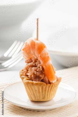 Seafood tartlet apptizer photo