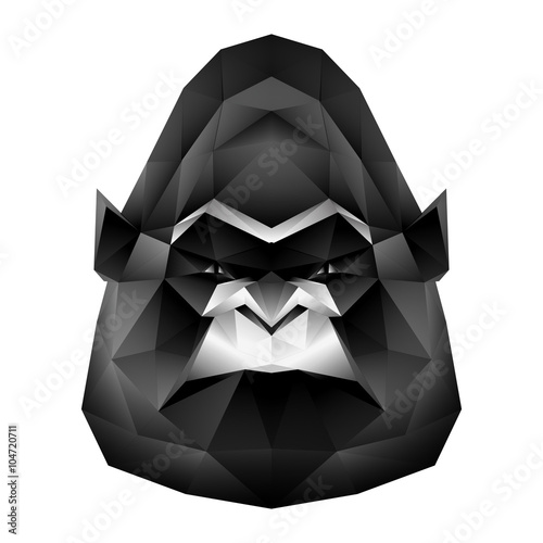 Vector low poly gorilla monkey