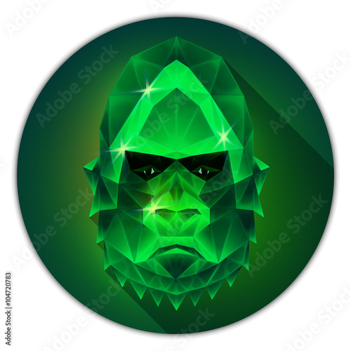 Vector low poly gorilla monkey