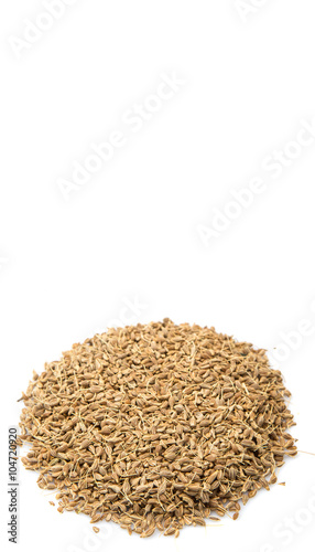 Dried aniseed over white background