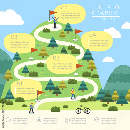 mountain hiking infographic design