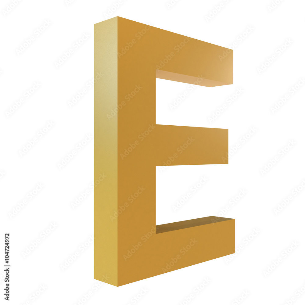 3D Gold Letter E 3D Gold Letter E