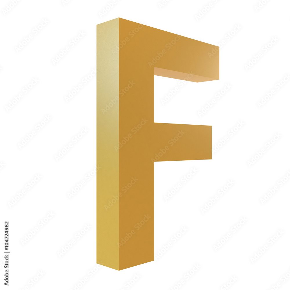 3D Gold Letter F 3D Gold Letter F