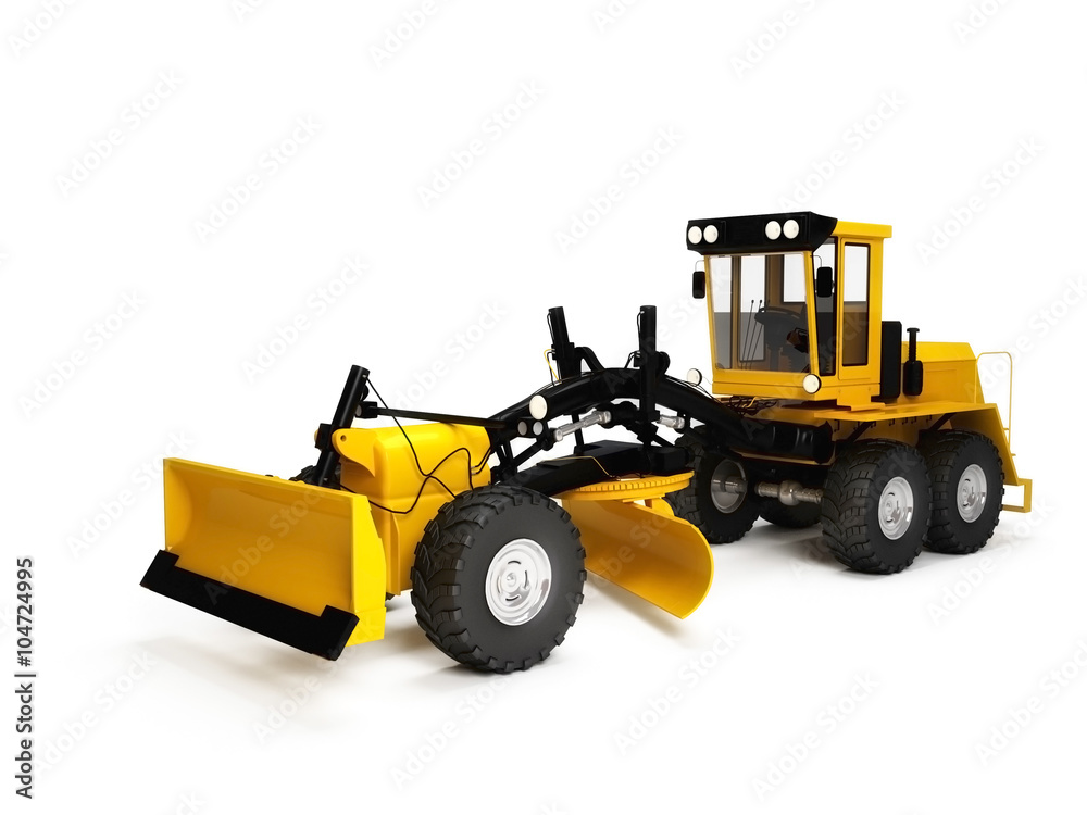 Grader isolated on white background Grader isolated on white background