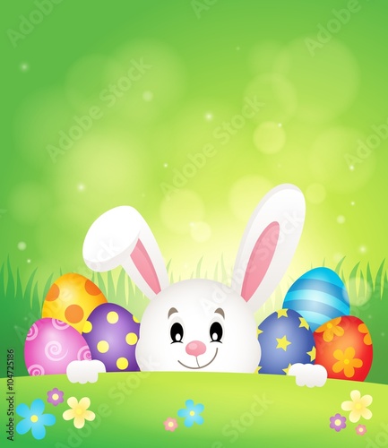 Easter eggs and lurking bunny theme 1
