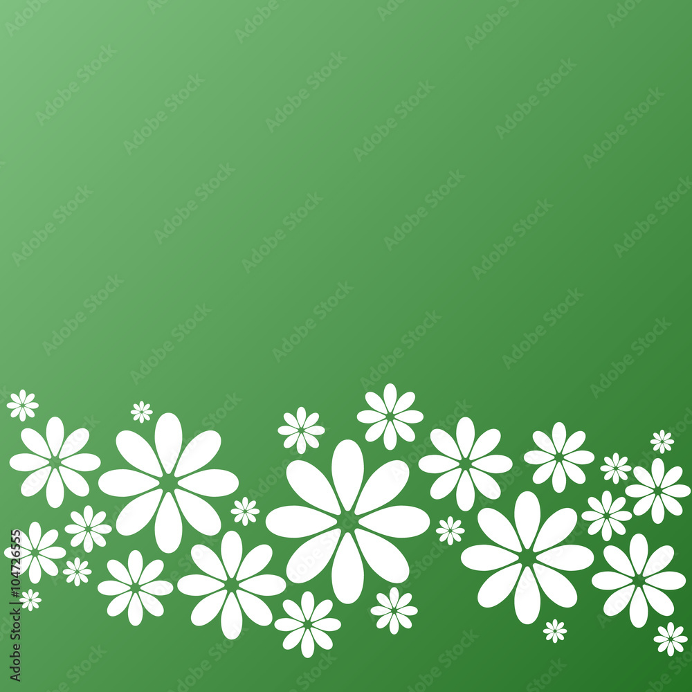 Naklejka premium Blumen - Muster (grüner Hintergrund)