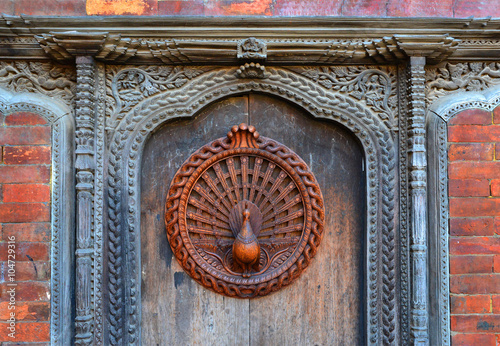 Detail Pfauenfenster  Replik  in Bhaktapur   Kathmandu-Tal  Nepal