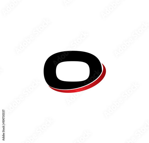 O initial letter with red swoosh