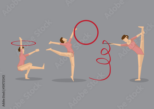 Gymnast Woman Performing Gymnastic Floor Exercises